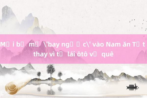 Mời bố mẹ 'bay ngược' vào Nam ăn Tết thay vì tự lái ôtô về quê