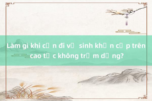 Làm gì khi cần đi vệ sinh khẩn cấp trên cao tốc không trạm dừng?