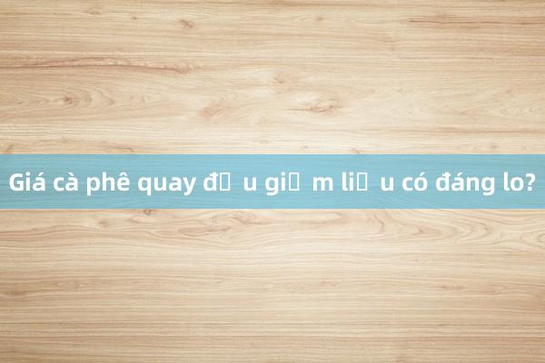 Giá cà phê quay đầu giảm liệu có đáng lo?