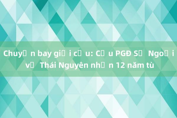 Chuyến bay giải cứu: Cựu PGĐ Sở Ngoại vụ Thái Nguyên nhận 12 năm tù